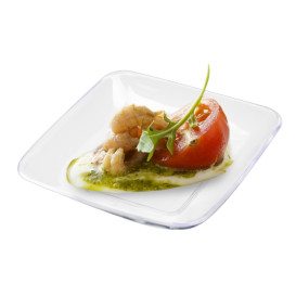 Plastové Talíř pro Ochutnávky Průhledný 6x6x1 cm (50 Ks)