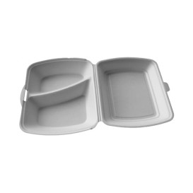 Menu Box Foam Dvoudílný Bílý 240x210x70mm (250 Kousky)