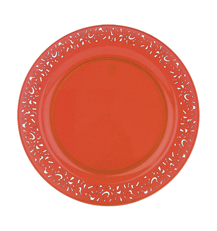 Plastové Talíř Kulatý " Lace " Oranžový 23cm (4 Ks) Plastové Talíř Kulatý " Lace " Oranžový 23cm (4 Ks)