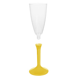 Plastové Sklenice Cava s Černou Žlutá 120ml 2P (20 Ks)