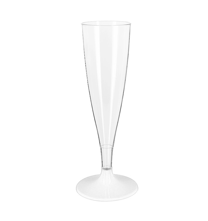 Plastové Sklenice Šampaňské Opakovaně Použitelné s Bílý Nožkou 140ml 2P (48 Ks) Plastové Sklenice Šampaňské Opakovaně Použitelné s Bílý Nožkou 140ml 2P (48 Ks)