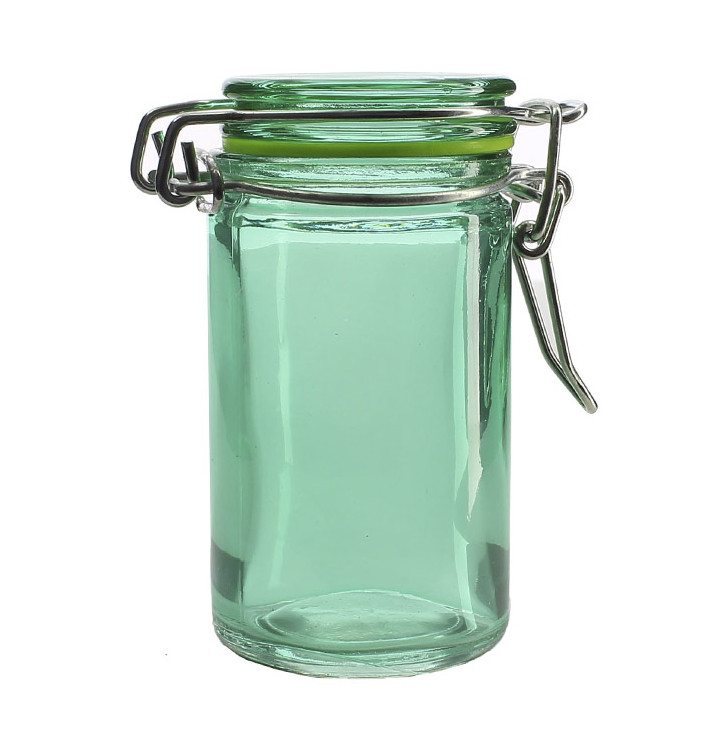 Vzduchotěsná Zavařovací Sklenice Zelený 70ml Ø4,5x8cm (8 Ks) Vzduchotěsná Zavařovací Sklenice Zelený 70ml Ø4,5x8cm (8 Ks)