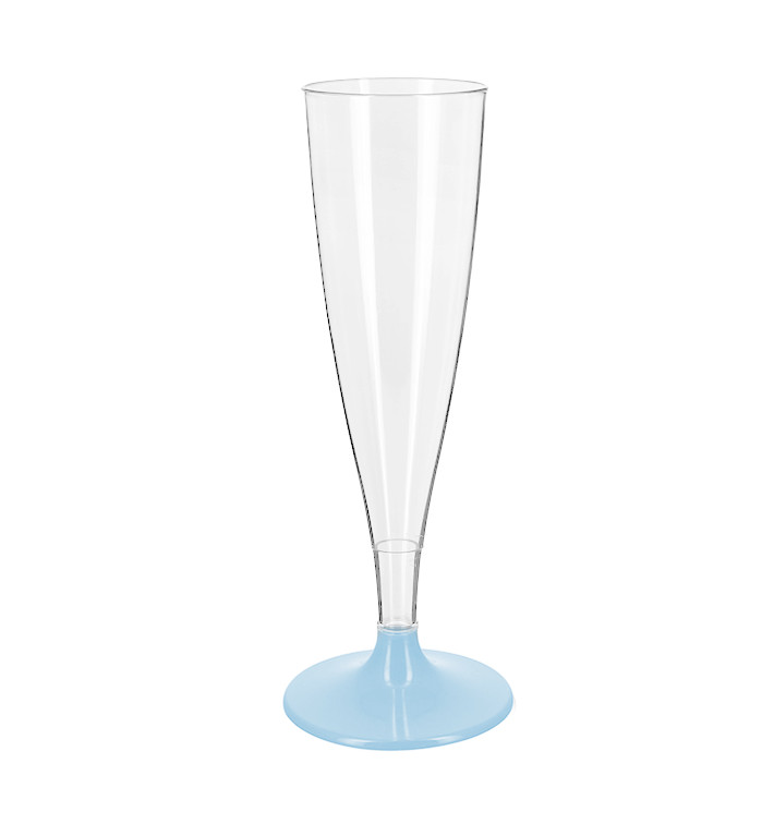 Plastové Sklenice Šampaňské Opakovaně Použitelné s Modrý Nožkou 140ml 2P (6 Ks) Plastové Sklenice Šampaňské Opakovaně Použitelné s Modrý Nožkou 140ml 2P (6 Ks)