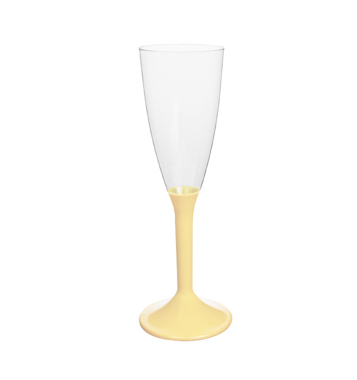 Plastové Sklenice Cava s Černou Krémový 120ml 2P (200 Ks) Plastové Sklenice Cava s Černou Krémový 120ml 2P (200 Ks)