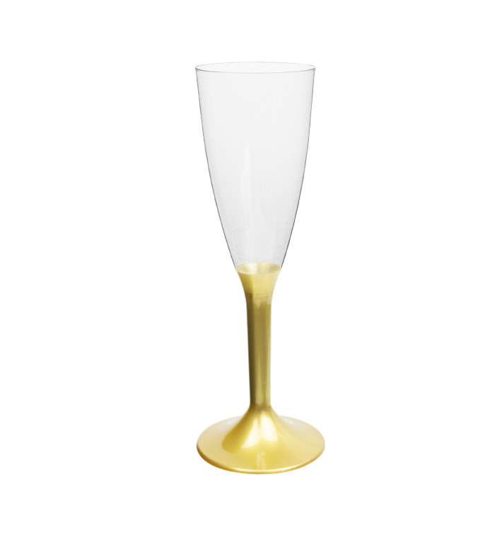 Plastové Sklenice Cava s Černou Zlato 120ml 2P (200 Ks) Plastové Sklenice Cava s Černou Zlato 120ml 2P (200 Ks)