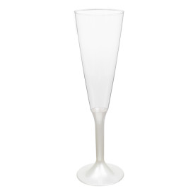 Plastové Sklenice Cava s Černou Bílý Perlový 160ml 2P (20 Ks)
