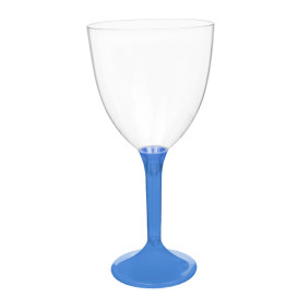 Plastové Sklenice na Víno s Černou Modrý Průhledný 300ml 2P (20 Ks)