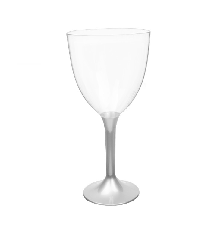 Plastové Sklenice na Víno s Černou Šedá 300ml 2P (20 Ks) Plastové Sklenice na Víno s Černou Šedá 300ml 2P (20 Ks)