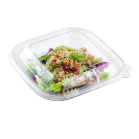 Ploché Víčko Plastové na Misky PET 175x175mm (300 Ks)