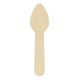 Mini lžíce Dřevěný Přírodní 7,5cm (100 Ks)
