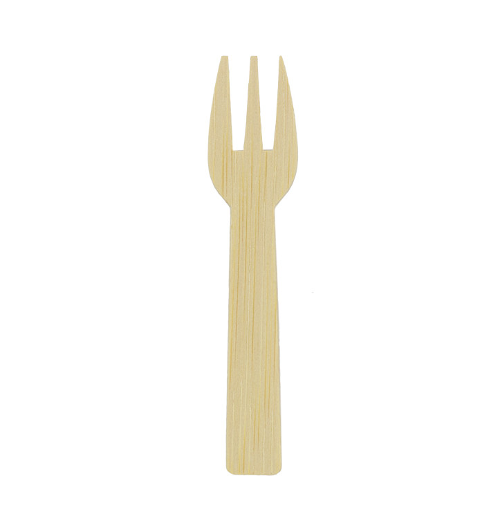 Mini Bambusová Vidlička pro Ochutnávky 7,5cm (1.200 Ks) Mini Bambusová Vidlička pro Ochutnávky 7,5cm (1.200 Ks)