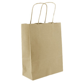 Papírové Tašky Kraft s Ouškems 100g/m² 18+8x24cm (25 Ks)