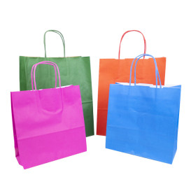 Papírové Tašky Fuchsie s Ouškems 100g/m² 22+9x23cm (25 Ks)