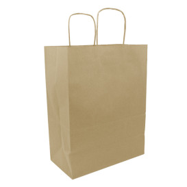 Papírové Tašky Kraft Hnědý s Ouškems 100g/m² 25+13x33cm (200 Ks)
