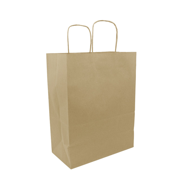 Papírové Tašky Kraft Hnědý s Ouškems 100g/m² 25+13x33cm (200 Ks) Papírové Tašky Kraft Hnědý s Ouškems 100g/m² 25+13x33cm (200 Ks)