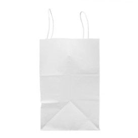 Papírové Tašky Kraft Bílá s Ouškems 80g/m² 30+18x29cm (25 Ks)