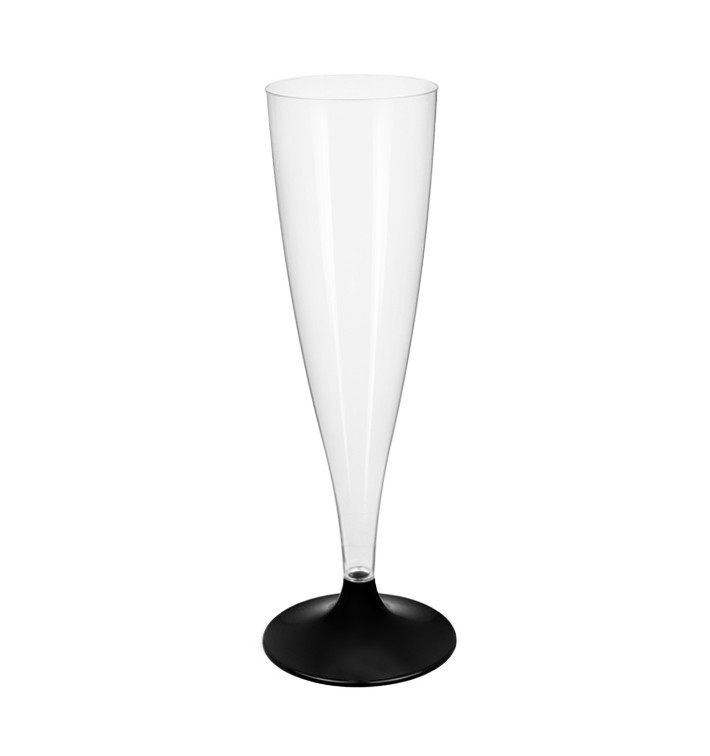 Plastové Sklenice Cava s Černou Nožkou 140ml 2P (20 Ks) Plastové Sklenice Cava s Černou Nožkou 140ml 2P (20 Ks)
