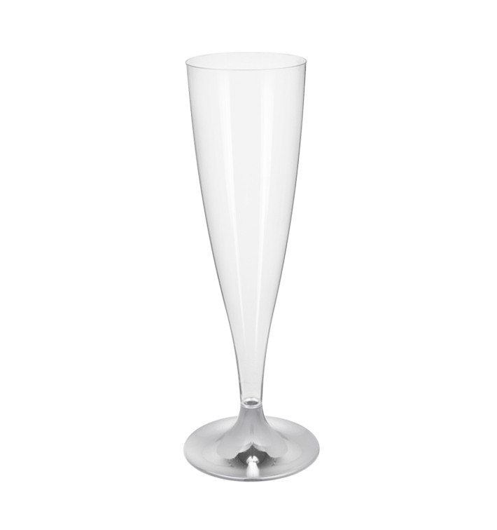 Plastové Sklenice Cava s Černou Stříbrný Pochromovaný 140ml 2P (20 Ks) Plastové Sklenice Cava s Černou Stříbrný Pochromovaný 140ml 2P (20 Ks)