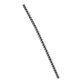 Papírová Rovná Brčka Černá a Bílý Ø6mm 20cm (100 Ks)