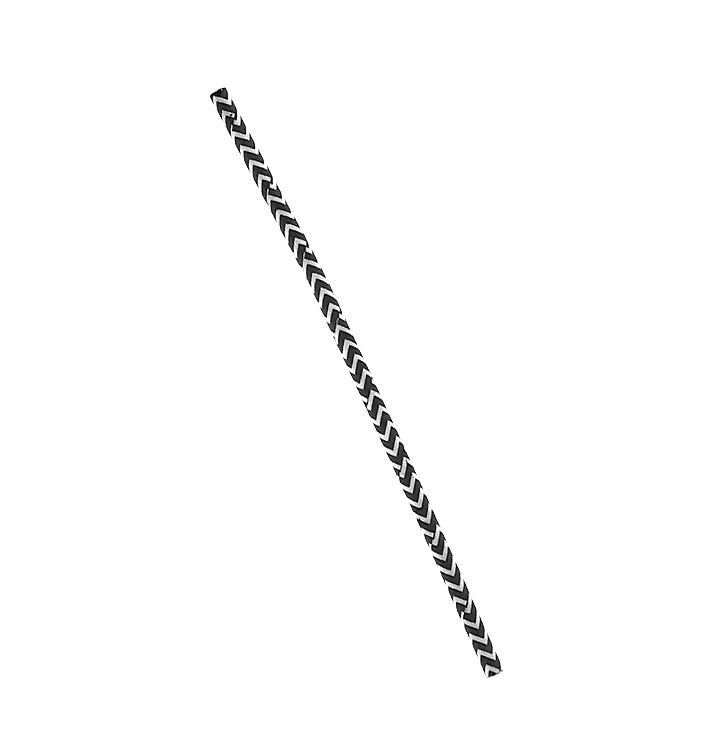Papírová Rovná Brčka Černá a Bílý Ø6mm 20cm (100 Ks) Papírová Rovná Brčka Černá a Bílý Ø6mm 20cm (100 Ks)