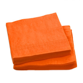 Papírové Ubrousky na Koktejl 20x20cm 2 Vrstvy Oranžový (6000 Ks)
