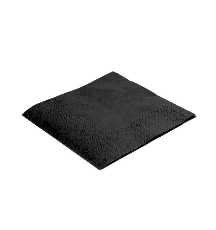 Papírové Ubrousky na Koktejl 20x20cm 2 Vrstvy Černá (6000 Ks) Papírové Ubrousky na Koktejl 20x20cm 2 Vrstvy Černá (6000 Ks)