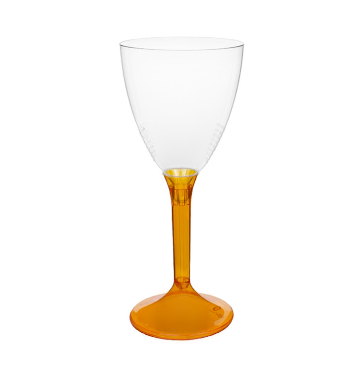 Plastové Sklenice na Víno s Černou Oranžový Průhledný 180ml 2P (200 Ks) Plastové Sklenice na Víno s Černou Oranžový Průhledný 180ml 2P (200 Ks)