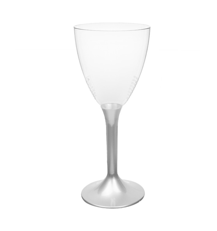 Plastové Sklenice na Víno s Černou Šedá 180ml 2P (200 Ks) Plastové Sklenice na Víno s Černou Šedá 180ml 2P (200 Ks)