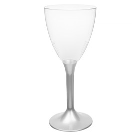 Plastové Sklenice na Víno s Černou Šedá 180ml 2P (20 Ks)
