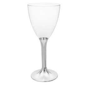 Plastové Sklenice na Víno s Nikl Černou Pochromovaný 180ml 2P (20 Ks)