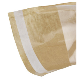 Tašky s Desky s Zip a Okénkem Automatické Zavírání Kraft 14x16 cm (100 Ks)
