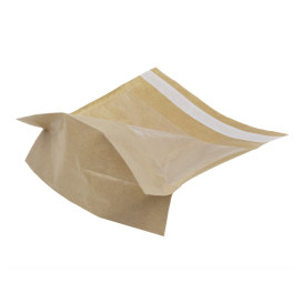 Tašky s Desky s Zip a Okénkem Automatické Zavírání Kraft 14x16 cm (100 Ks)