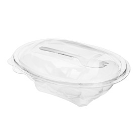 Misky s Víčkem APET s Vidlička 500ml 190x140x76mm (400 Ks)