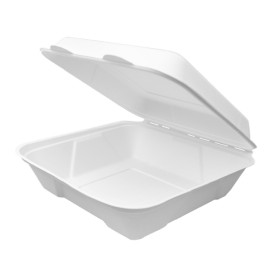 Menu Box z Cukrové Třtiny Bílý 225x225x75mm (200 Ks)