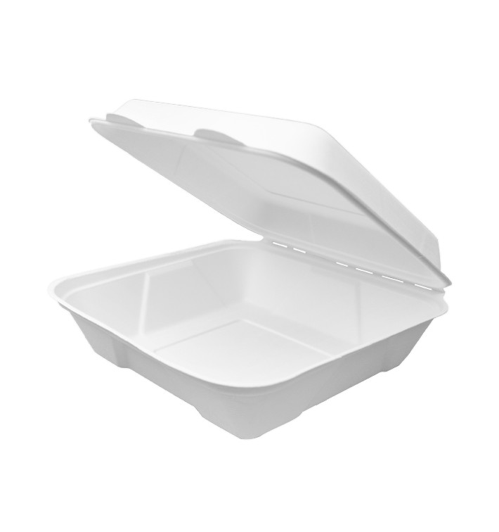 Menu Box z Cukrové Třtiny Bílý 225x225x75mm (200 Ks) Menu Box z Cukrové Třtiny Bílý 225x225x75mm (200 Ks)