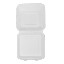 Menu Box z Cukrové Třtiny Bílý 225x225x75mm (200 Ks)