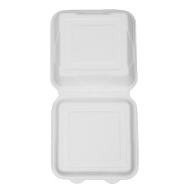 Menu Box z Cukrové Třtiny Bílý 225x225x75mm (50 Ks)