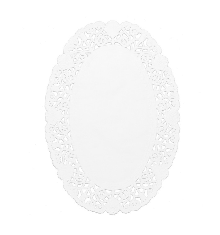 Papírové Krajky Oválné Bílý Litos 18x25cm (250 Ks) Papírové Krajky Oválné Bílý Litos 18x25cm (250 Ks)