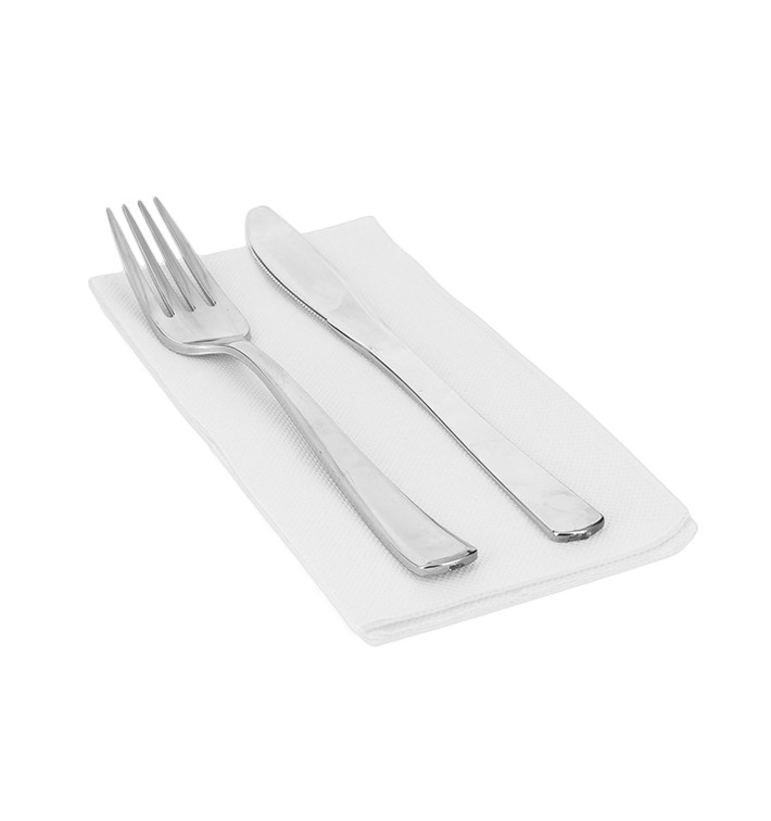 Papírové Ubrousky 1/8 40x40cm Bílá 2 Vrstvé (1200 Ks) Papírové Ubrousky 1/8 40x40cm Bílá 2 Vrstvé (1200 Ks)