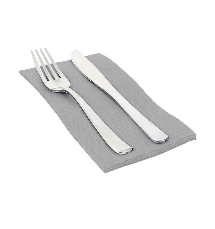 Papírové Ubrousky 1/8 Šedá 2 Vrstvé 40x40cm (50 Ks) Papírové Ubrousky 1/8 Šedá 2 Vrstvé 40x40cm (50 Ks)