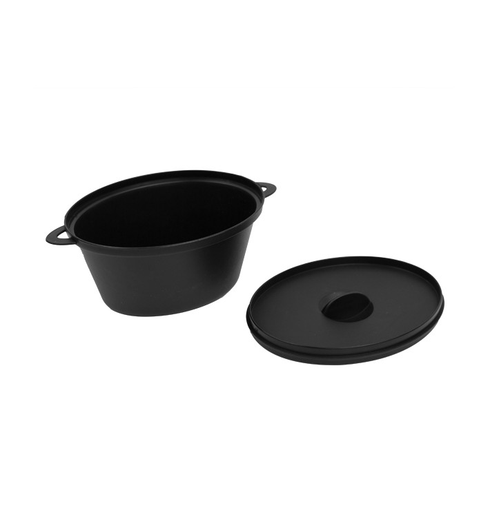 Kastrol pro Ochutnávky Černá s Víčko 15,6x10,1cm (144 Ks) Kastrol pro Ochutnávky Černá s Víčko 15,6x10,1cm (144 Ks)