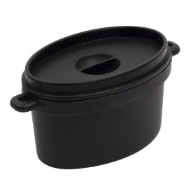 Kastrol pro Ochutnávky Černá s Víčko 7,5x6,5cm 60ml (10 Ks)
