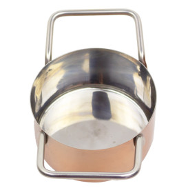 Mini Hrnce pro Prezentaci Ocel a Měď Ø7x4,5cm (6 Ks)