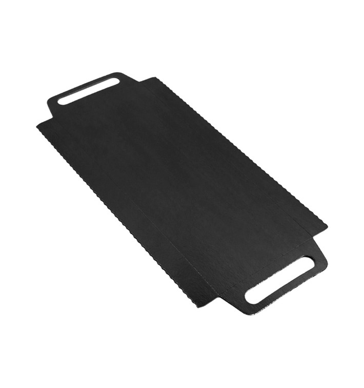 Papírové Podnos Obdélníkový Černá s Plochým 30x12 cm (600 Ks) Papírové Podnos Obdélníkový Černá s Plochým 30x12 cm (600 Ks)