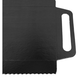 Papírové Podnos Obdélníkový Černá s Plochým 30x12 cm (100 Ks)