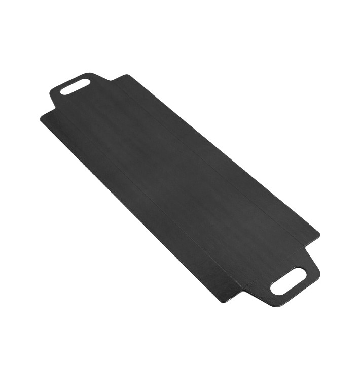Papírové Podnos Obdélníkový Černá s Plochým 32x7,5 cm (800 Ks) Papírové Podnos Obdélníkový Černá s Plochým 32x7,5 cm (800 Ks)
