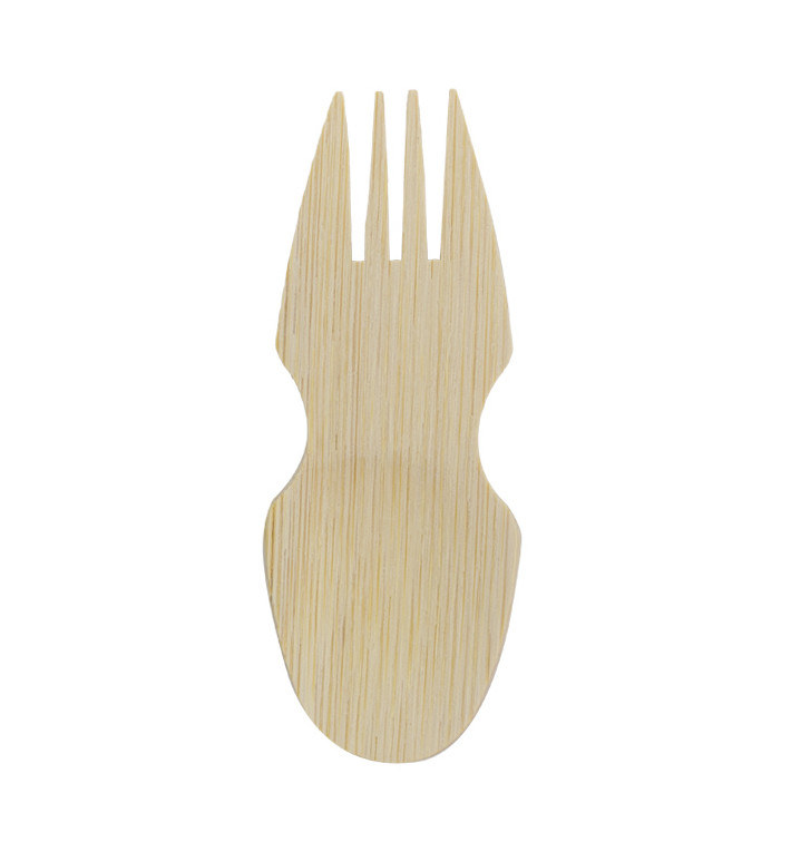 Bambusový Vidlička Spork 9cm (20 Ks) Bambusový Vidlička Spork 9cm (20 Ks)
