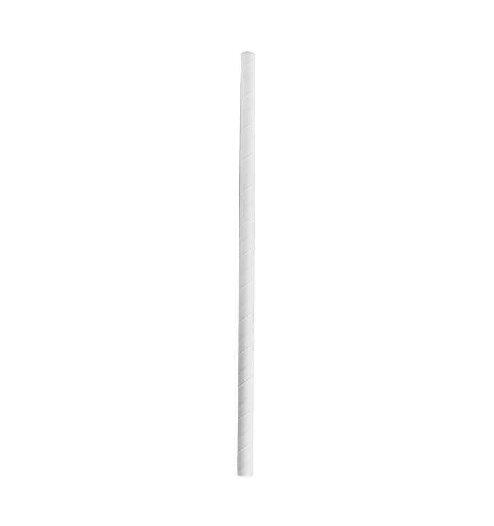 Papírová Rovná Brčka Bílý Smoothie Ø8mm 24cm (3.000 Ks) Papírová Rovná Brčka Bílý Smoothie Ø8mm 24cm (3.000 Ks)