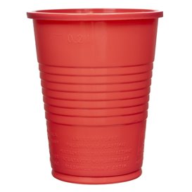Plastové Kelímek PS Červené 200ml Ø7cm (50 Ks)