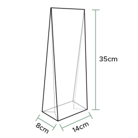 Tašky s Polypropylen Čtvercový Pozadí 14x35+8cm G160 (100 Ks)